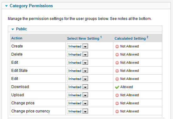 Category Permissions